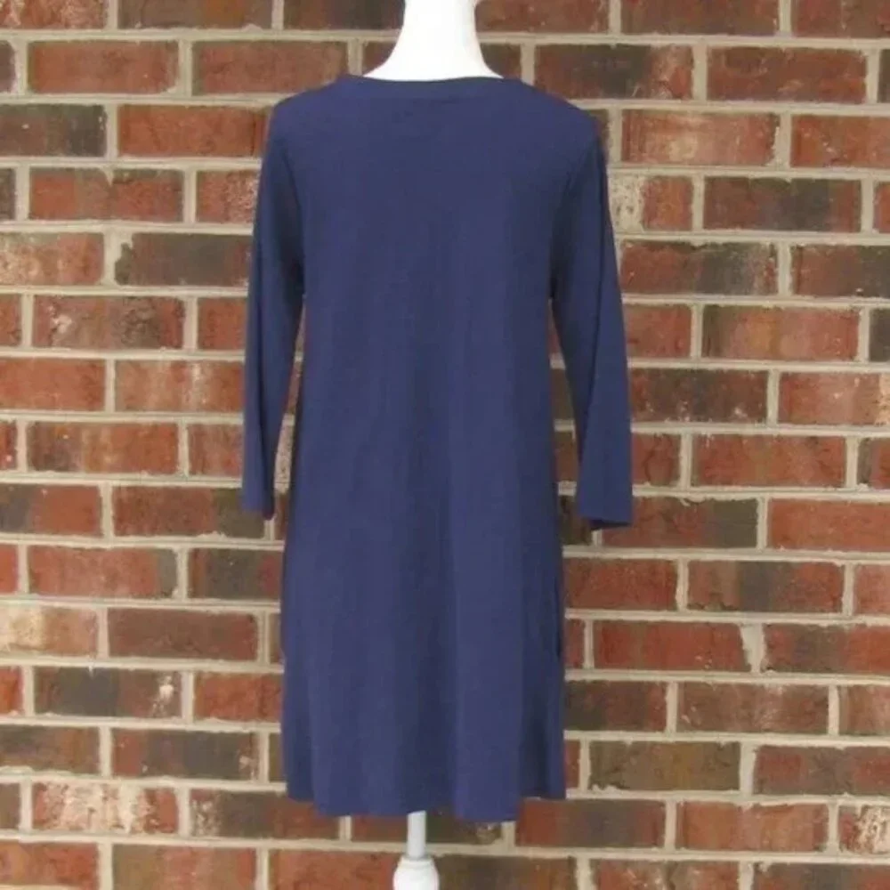 NWT Ripley Rader A line navy blue v neck Size 4 dress has pockets luxury style - Picture 6 of 6